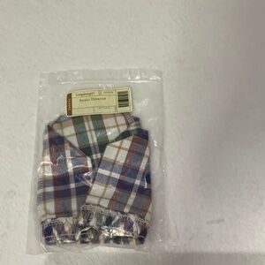 Longaberger Basket Fabric WT Plaid for Small Desktop Basket 2015228 NEW